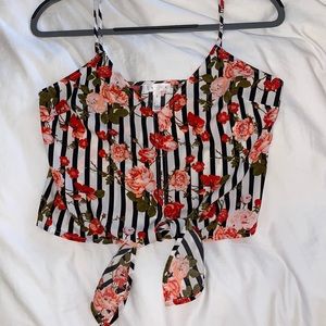 Leith floral crop top